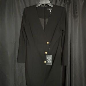 White House Black Market Black Long Sleeve Dress